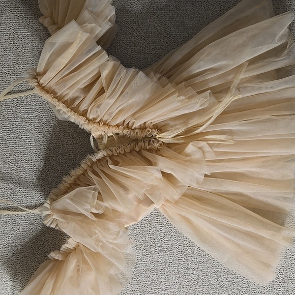 Chic Ruffled Tan Women's Tank Top - Picture 2 of 4